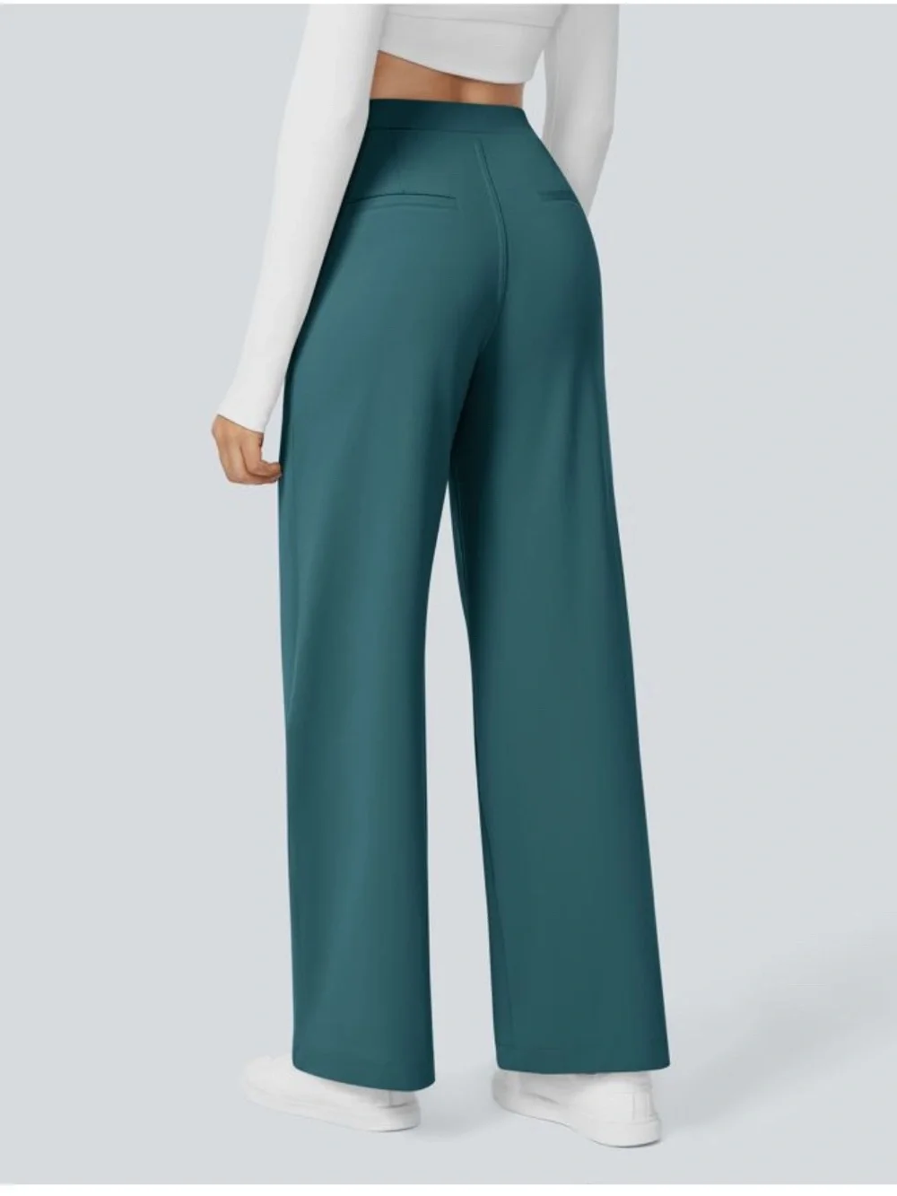 Halara Wide Leg High-Waist Pants in Atlantic Deep - PETITE - Picture 2 of 7